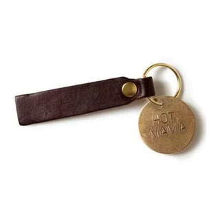 Hot Mama- Brass Key Chain with Leather