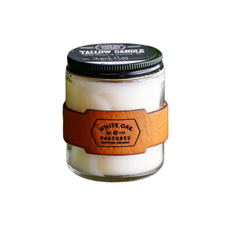 Tobacco & Flannel Tallow Candle- White Oak Pastures