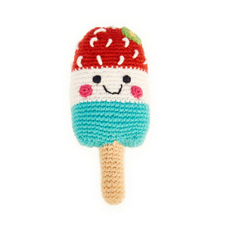 Pebble - Red with White and Blue Friendly Ice Lolly