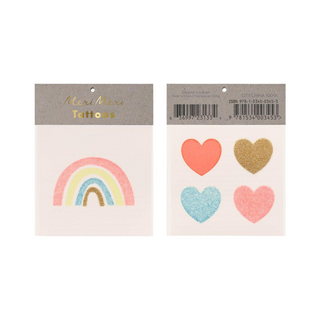 Meri Meri - Temporary Tattoos: Glitter Rainbow and Hearts