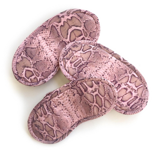 Strathcona - Silk Eye Mask - Pink Snakeskin