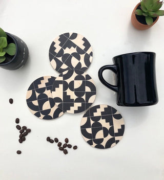 Tramake - SHAPES Absorbent Stone Coasters set of 4
